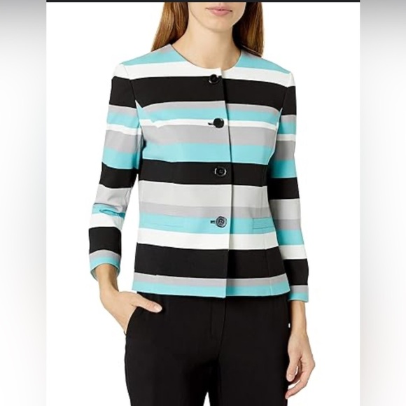 Nine West Women's Multicolor Striped Blazer size 14 - Picture 1 of 9